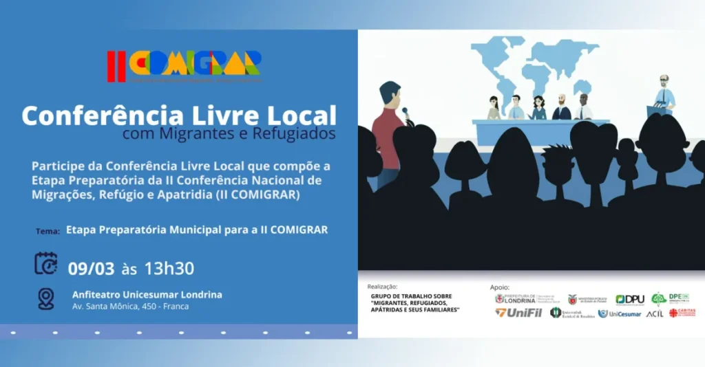 Londrina terá 1ª Conferência Livre com Migrantes e Refugiados 1