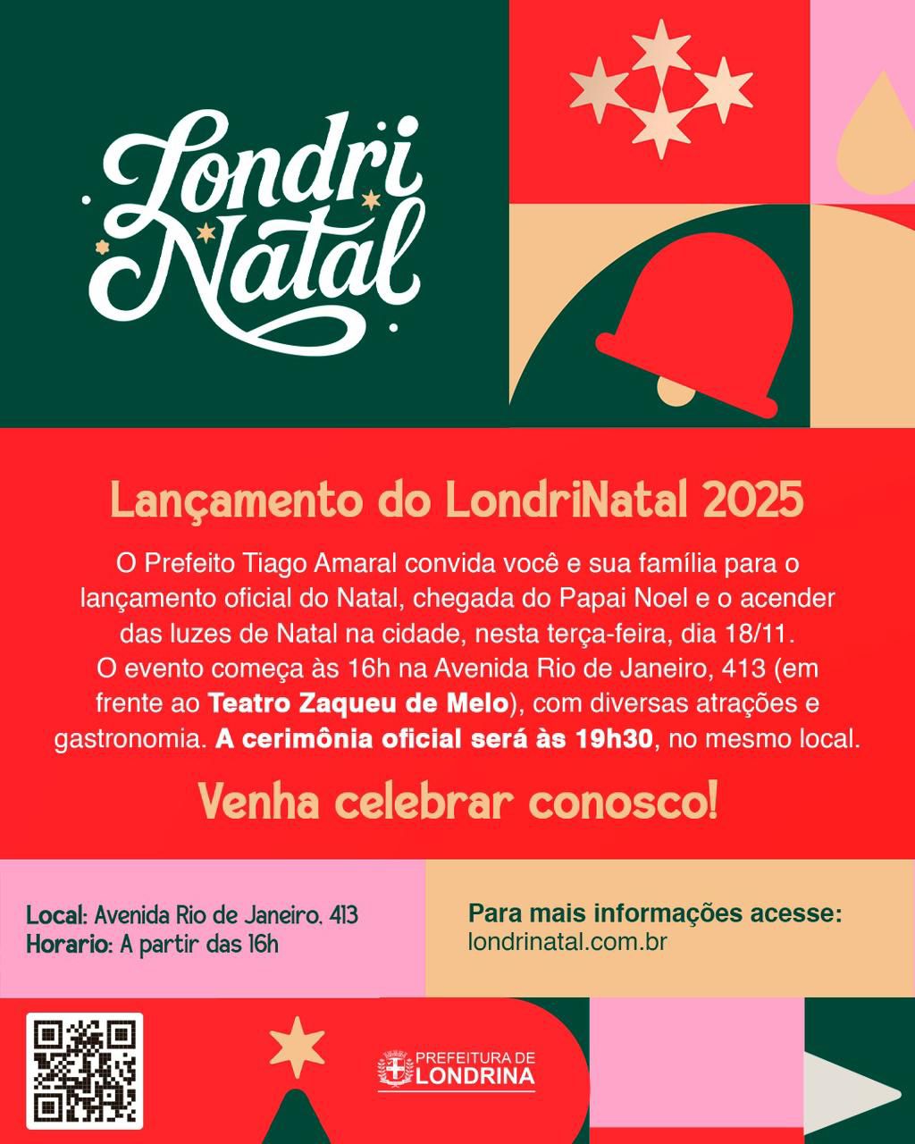 Prefeitura vai lançar o LondriNatal nesta terça (18) em frente ao Teatro Zaqueu de Melo