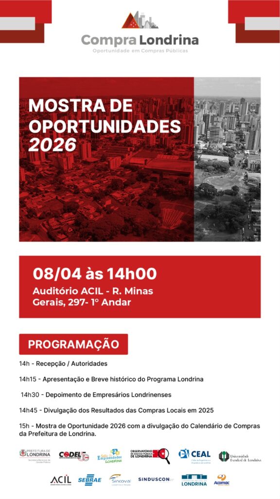 Compra Londrina promove Mostra de Oportunidades 2026 nesta quarta (8) 1