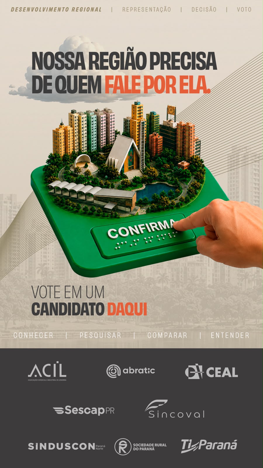 ACIL participa de campanha para estimular o voto em candidatos comprometidos com a região de Londrina